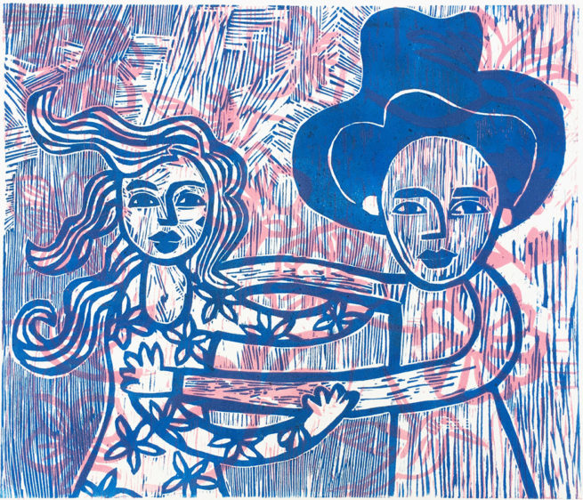 Barras do rio, gravure sur bois