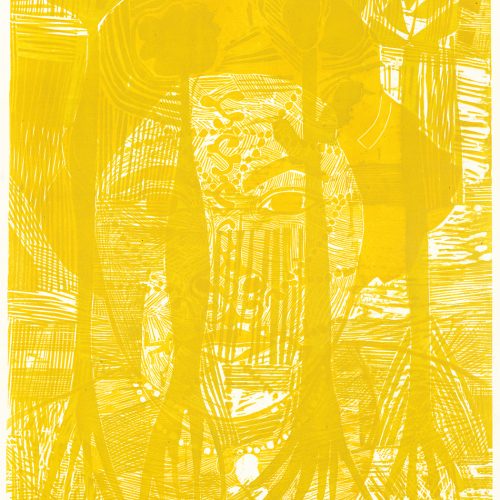 Femme arbre, gravure sur bois et sur lino