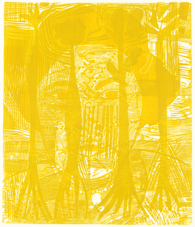 Femme arbre, gravure sur bois et sur lino