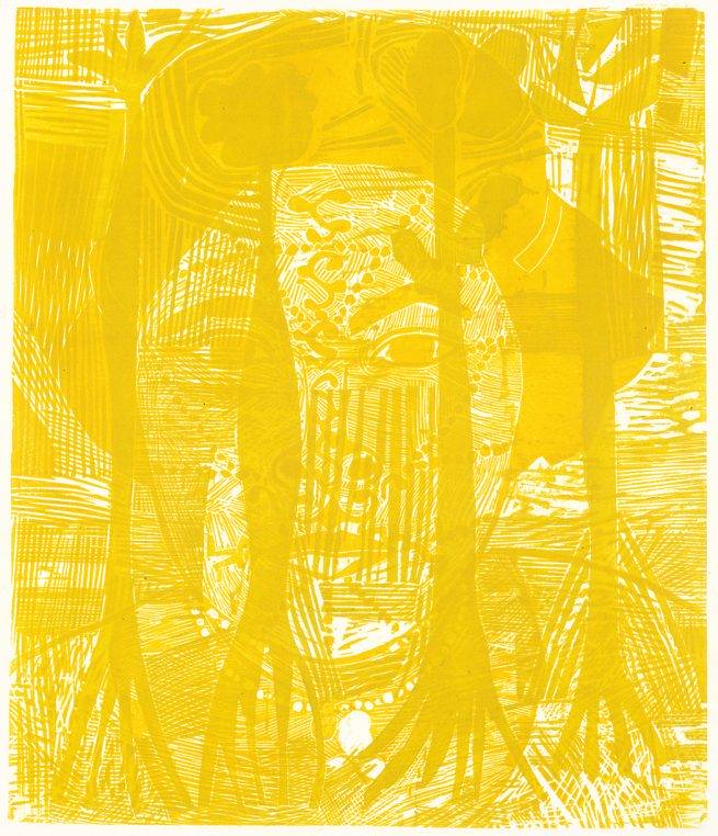 Femme arbre, gravure sur bois et sur lino