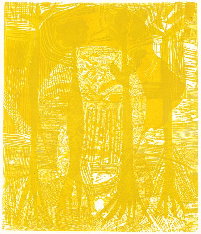 Femme arbre, gravure sur bois et sur lino
