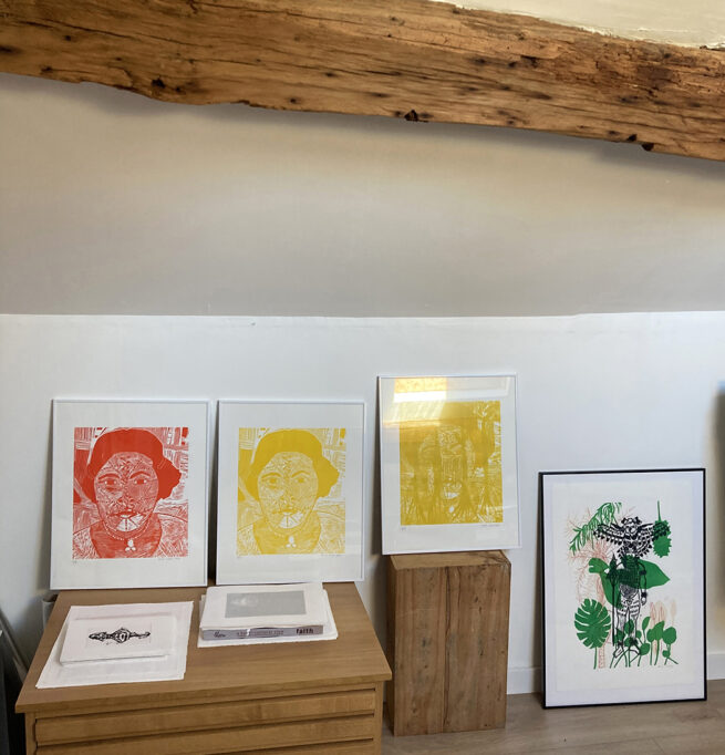 Femme arbre, gravure sur bois et sur lino – Image 3