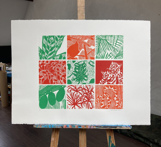 Para a folha, verde, gravure sur bois – Image 3