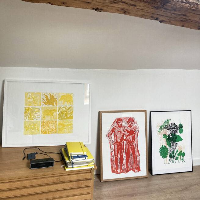 Deux indiens, linogravure – Image 2