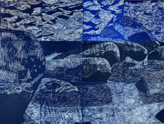 Rochers 2, gravure sur bois