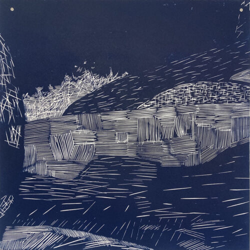 Rochers 2, module 6, gravure sur bois