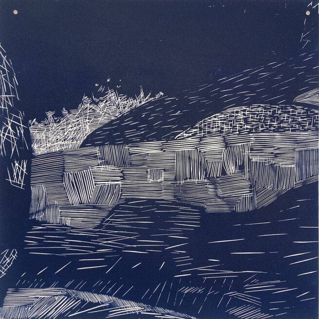 Rochers 2, module 6, gravure sur bois