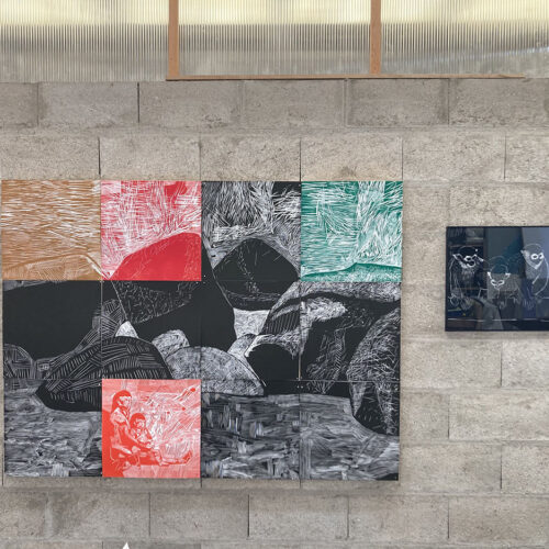 Rochers 1, gravure sur bois