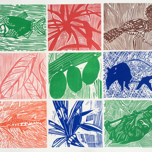 Para a terra azul, gravure sur bois