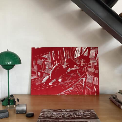 Dans le hamac, gravure sur bois - Image 3