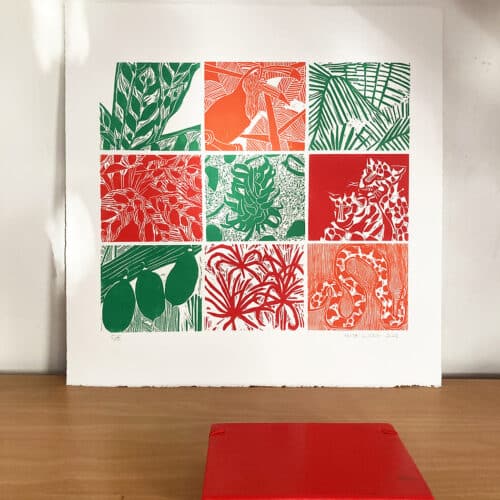 Para a folha, verde, gravure sur bois
