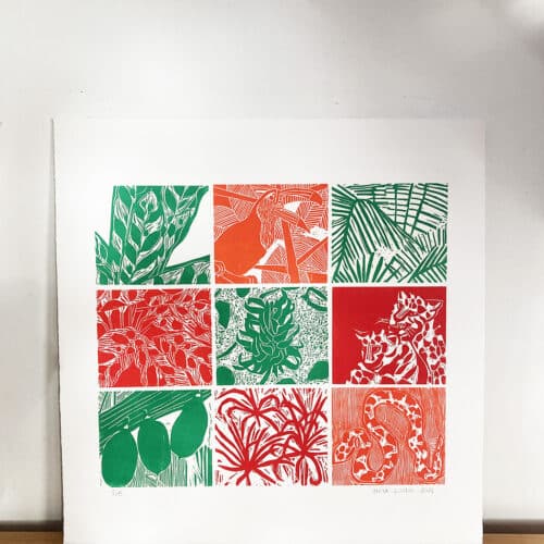 Para a folha, verde, gravure sur bois - Image 3