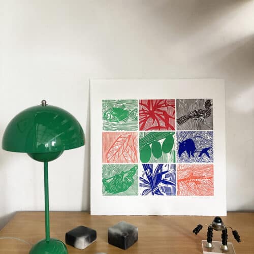 Para a terra azul, gravure sur bois